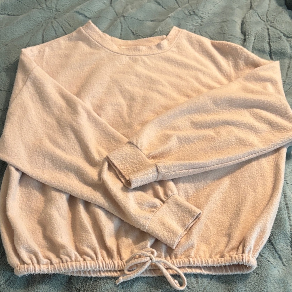Super soft Taupe Sweatshirt with Drawstring Hem